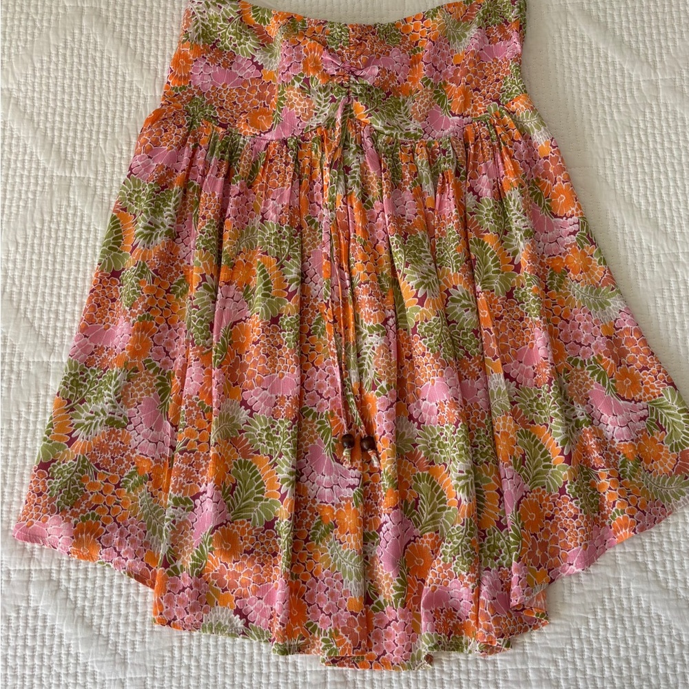 Vibrant Floral Mini Dress in Pink and Orange